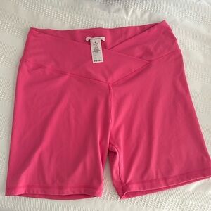 Hot Pink Criss Cross Biker Shorts